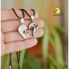 Кулон парный для влюбленных "I love you. Silver. Black" Цена за 1 пару